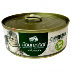 Baurenhof Natural д/кошек конс.с индейкой 100г