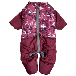 Комбинезон на синтепоне Снежинка, девочка, (32), олени/принт,OSSO SALE