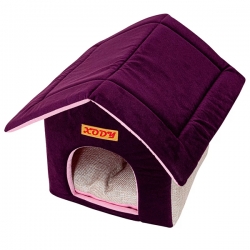 XODY Дом Будка (флок) №1 VIOLET 30х30х32см