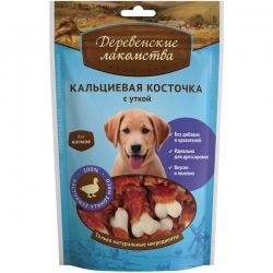 Деревенские лакомства д/щен. Кальциевая косточка с уткой 90г