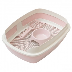 Набор ^Для Питомца^СИБИРСКАЯ КОШКА^ АЛЬБУС (туалет борт+сетка,совок,миска 300мл) ПУДРОВЫЙ