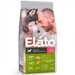 Elato Holistic корм для взрослых собак средних и крупных пород с ягненком и олениной, 2кг