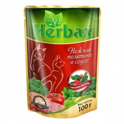 Herbax влаж. д/кошек 100г рыбное ассорти в соусе с мятой