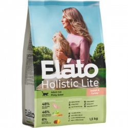 Elato Holistic Lite д/кош взр.привередл. Кролик/Индейка 1,5 кг