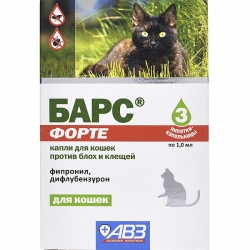 БАРС Форте капли  инсектоакар д/кош 3 пипетки СРОК РЕАЛ 04.27