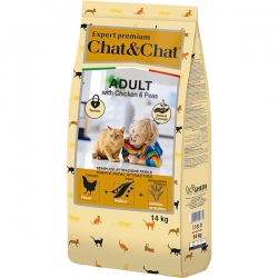 Chat & Chat Expert Premium сухой корм д/кошек 14 кг с курицей и горохом