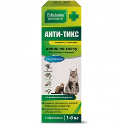 Пчелодар АНТИ-ТИКС капли инсектоакар. д/кошек и хорьков  0,4 мл на 1-6кг, 1 пипетка БМ