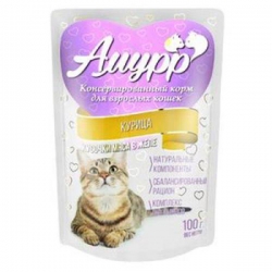 Амурр влаж д/кошек 100гр в желе Курица