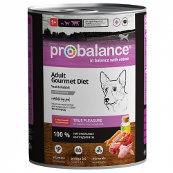 ProBalance корм конс.д/соб 850гр телятина/кролик Adult Gourmet Diet АКЦИЯ -15%