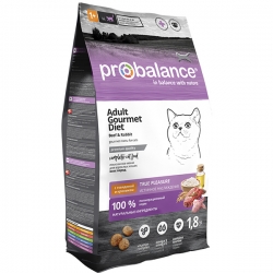 ProBalance корм сух.д/кошек 1,8кг Gourmet Diet с говядиной и кроликом АКЦИЯ -15%