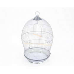 Клетка д/птиц 48,5*48,5*76см серебро, круглая  укомплект.(N1) SALE