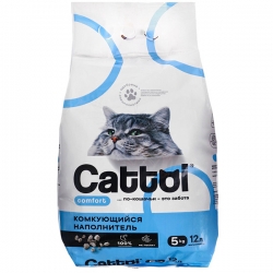 Наполнитель Cattoi Comfort 5кг минеральный комкующийся,пластиковый пакет