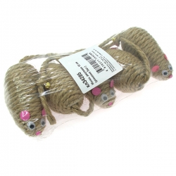 Мышь джутовая 10см (уп.5шт), Кот Лукас