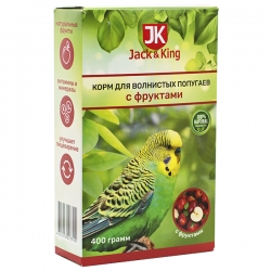 Jack&King Корм для попугаев с фруктами, 400 г