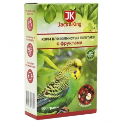 Jack&King Корм для попугаев с фруктами, 400 г Сок реал 09.26