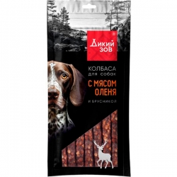 Титбит Колбаса Дикий Зов для собак с мясом оленя и брусникой 85 г