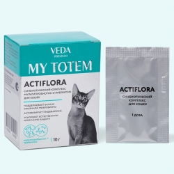 MY TOTEM ACTIFLORA синбиотический комплекс для кошек, (10шт.*1г)