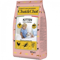 Chat & Chat Expert Premium сухой корм д/котят 900г с курицей