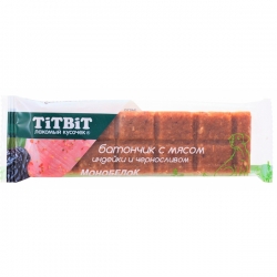 Титбит Батончик с мясом индейки и черносливом 40г.