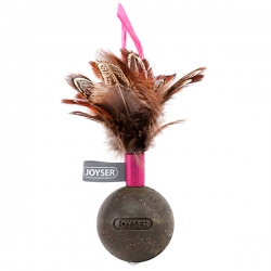 GiGwi Мячик из спрессованной кошачьей мяты с перьями розовый, 13 см