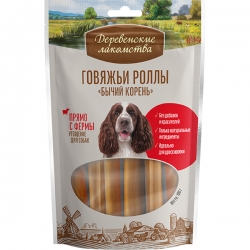 Деревенские лакомства д/соб. Говяжьи роллы ^Бычий корень^,12 см.,100гр