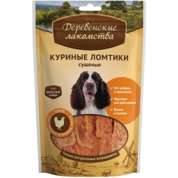 Деревенские лакомства д/соб. Куриные ломтики сушеные 90г