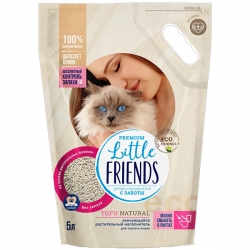 Наполнитель Little Friends Tofu Natural п/м пакет 5л (2,5кг)