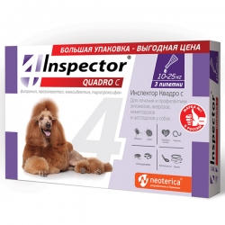 Inspector Quadro Капли для собак 10-25кг, 3 шт.