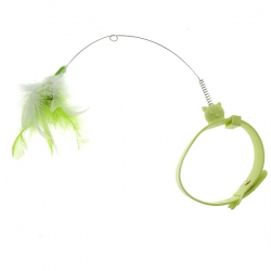 Дразнилка д/кош Перья зеленый на универсальном ремне 12см, Jack&King арт. JK739235