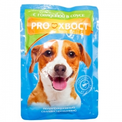 PROХВОСТ влаж.д/собак 85г говядина в соусе АКЦИЯ - 12%