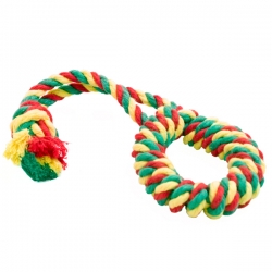 Doglike Кольцо канатное Dental Knot малое, d=10см/ L=26см, жёлтый-зелёный-красный