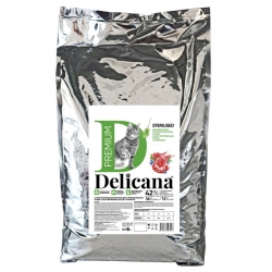 Delicana сух.д/кошек 8кг кастрированных и стерилизованных,ягненок