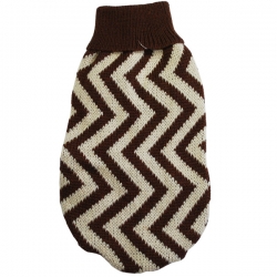Свитер Зигзаг коричнево-бежевый, 40 см, размер XL.УЮТ SALE
