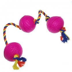 СуперМяч ^Сибирский пес^ ТРИ СУПЕРМЯЧА эластичные на х/б веревке БОЛЬШИЕ