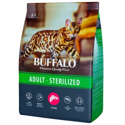 Mr.Buffalo  сухой корм д/кошек STERILIZED 1,8 кг лосось