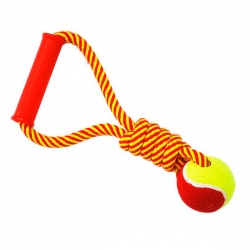 Грейфер веревка плетеная с мячом и ручкой, 30см.(N1)