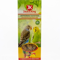 Jack&King Зерновые палочки д/волн. попугаев с троп.фруктами, 3 шт., 90гр. ПТВ, замята упаковка