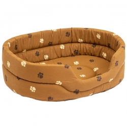 Лежак овальный стеган. 61*51*17см (корич) Дарэлл