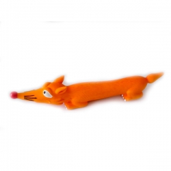 Игрушка д/собак Лиса длинная оранжевая с пищалкой, латекс, 25 см.(N1)