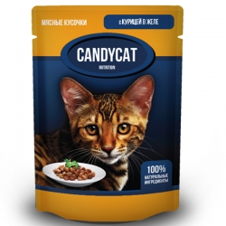 CANDYCAT влаж.д/кошек 85г с курицей в желе