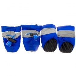 Ботинки д/собак мягкие, искусс.мех, р.5, 5х4,2см, голубой, Jack&King, JK24006-5гол