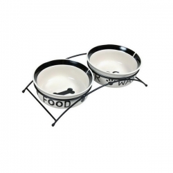 Подставка низкая+миски керам 2*0,60л ф15см TRIXIE