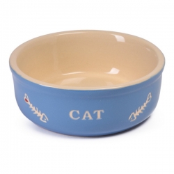 Миска керам 0,24л голубая с рисунком 13.5см CAT NOBBY