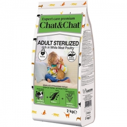 Chat & Chat Expert Premium сухой корм д/кошек стерил. 2 кг с белым мясом птицы