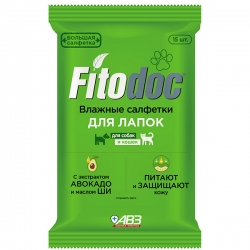 Салфетки FITODOC влажные для лап собак и кошек(15шт)