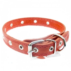 Ошейник кож. 20(1) безразмерный красный арт. JK737613 Jack&King