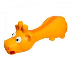 Игрушка д/собак Стройный жирафик оранжевый с пищалкой, латекс, 15см.(N1)