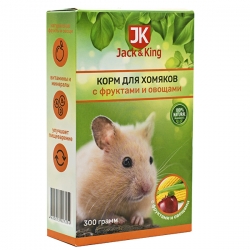 Jack&King Корм для хомяков с фруктами и овощами, 300 г