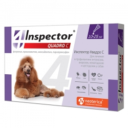 Inspector Quadro капли от вн. и внут. паразит для собак 10-25кг