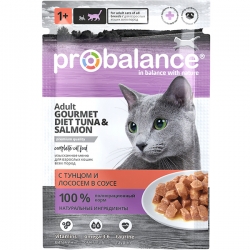 ProBalance влаж.д/кошек 85г Gourmet Diet тунец/лосось в соусе АКЦИЯ -12%